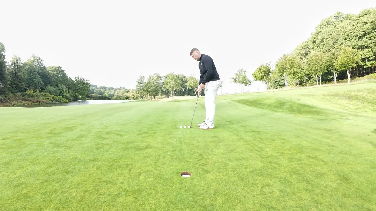 The green at Formby Hall, hole 1